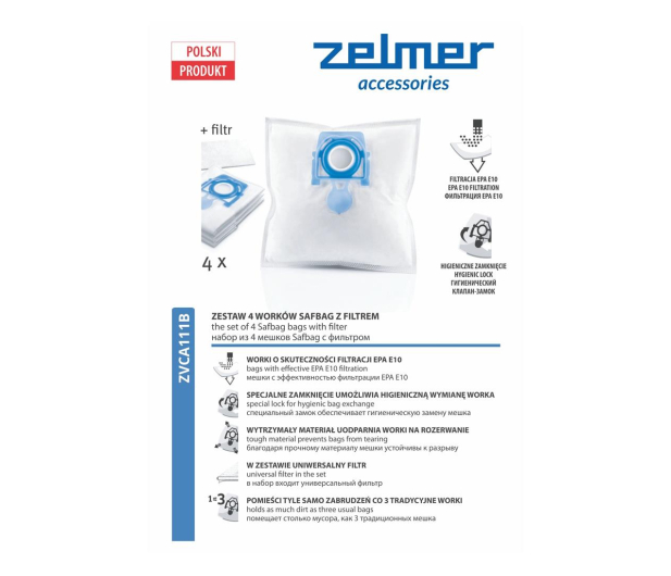 Zelmer Worki do odkurzacza Antek ZVCA111B - 1217301 - zdjęcie 2